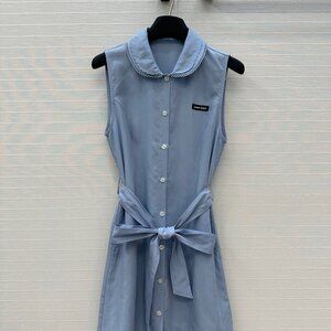 Miu Miu blue sleeveless dress, Miu Miu shirt dress